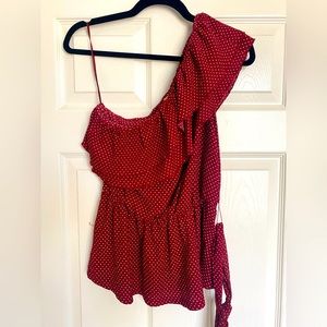 Maeve by Anthropologie Rita Ruffled One-Shoulder Blouse